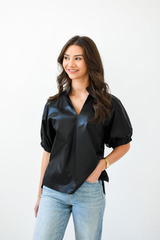 Fierce Energy Faux Leather Top