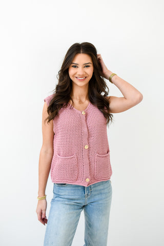 Mauve Moment Sleeveless Sweater Vest