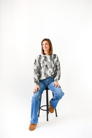 Cool Cat Leopard Print Sweater