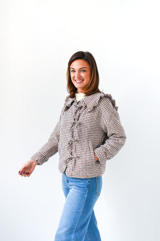 Karlie Gingham Collar Novelty Jacket