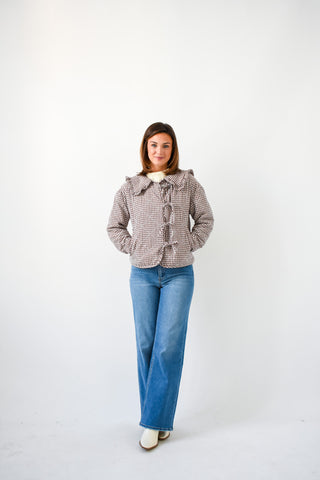 Karlie Gingham Collar Novelty Jacket