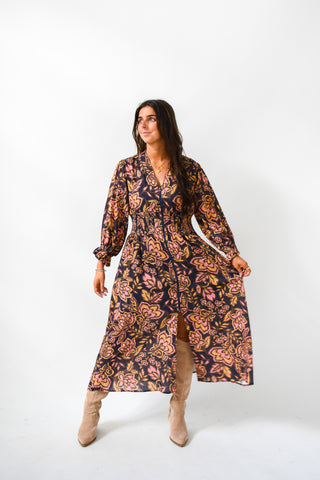 Navy Baby Blooms Floral Midi Dress