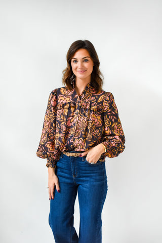 Navy Baby Blooms Floral Top