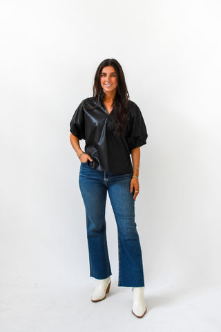 Fierce Energy Faux Leather Top