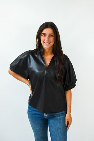 Fierce Energy Faux Leather Top