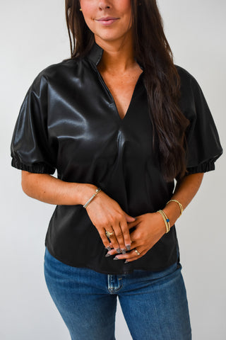 Fierce Energy Faux Leather Top
