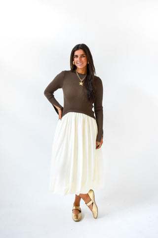 Knit Me A Latte Midi Dress