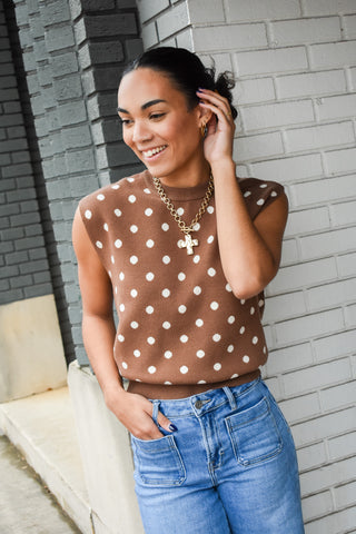 Spot The Style Polka Dot Sweater Vest
