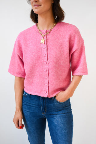 Bubblegum Button Down Sweater