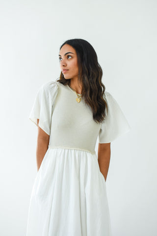 Layered Luxe Sweater Combo Dress