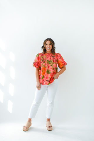 Palm Perfection Tropical Print Top