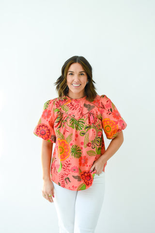 Palm Perfection Tropical Print Top