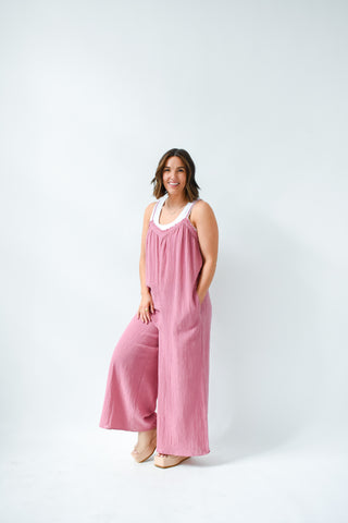 No Effort Needed Gauze Jumpsuit