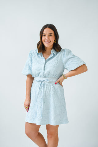 Blue Skies Textured Dress