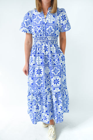 Blue My Mind Poplin Maxi Dress