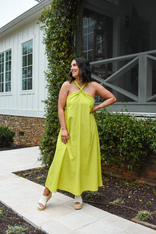 In The Limelight Halter Midi Dress