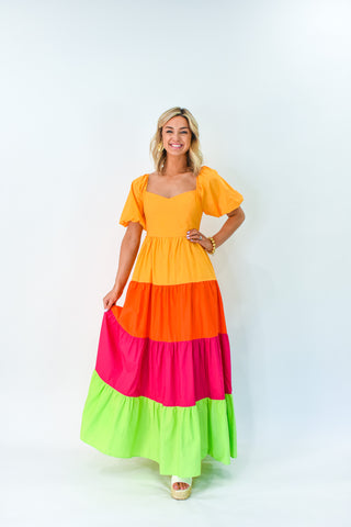 In Full Color Poplin Maxi Dress
