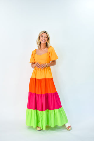 In Full Color Poplin Maxi Dress