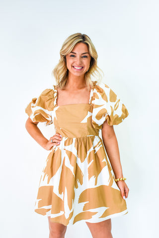 Hazel Abstract Babydoll Dress