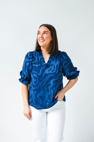 Ruffle And Roar Textured Top