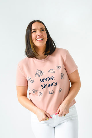 Sunday Brunch Embroidered Tee