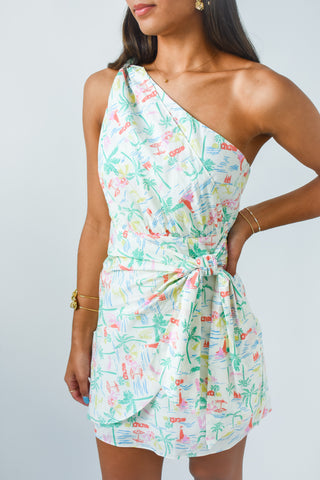 Shoreline Chic One Shoulder Dress