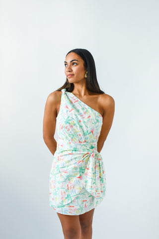 Shoreline Chic One Shoulder Dress