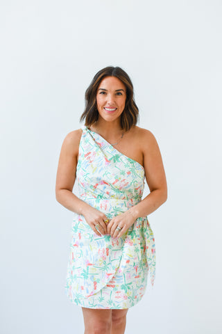 Shoreline Chic One Shoulder Dress