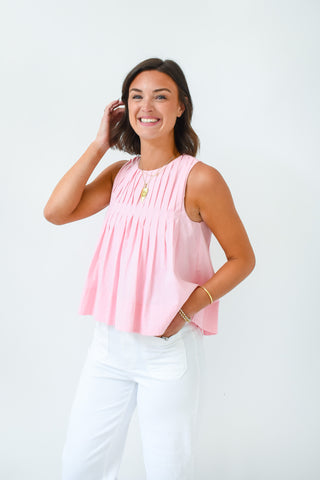 Pleat Dreams Sleeveless Top