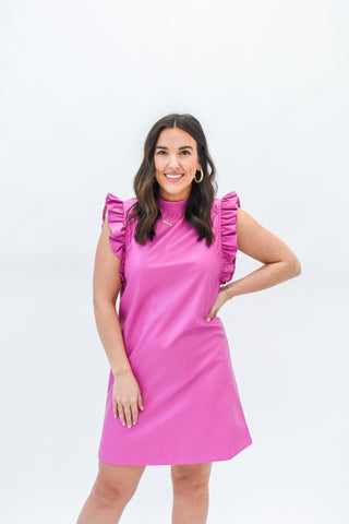 Edgy Elegance Faux Leather Dress
