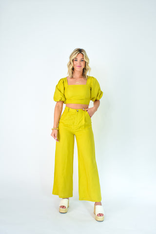 Glamorous Girl Linen Straight Leg Pants