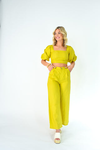 Glamorous Girl Linen Straight Leg Pants