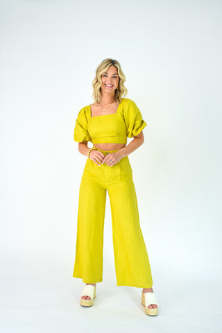 Glamorous Girl Linen Straight Leg Pants