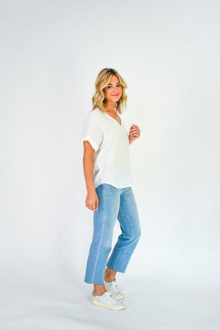 Madison Cuff Sleeve Gauze Top