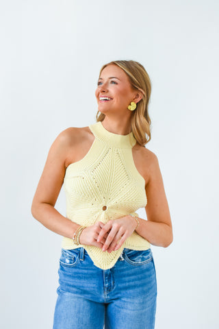 Floral Fix Halter Neck Sweater Top