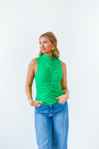 Green Scene Ribbed Top