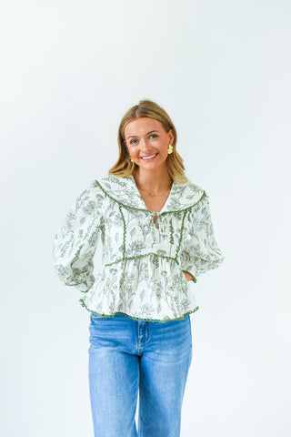 Babydoll Blooms Floral Print Top