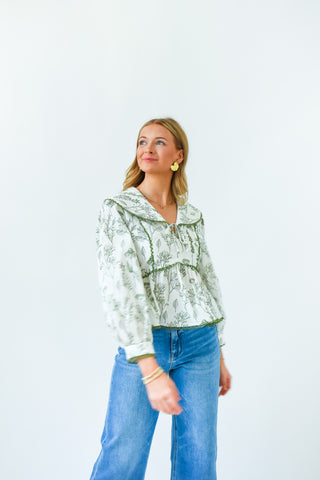 Babydoll Blooms Floral Print Top