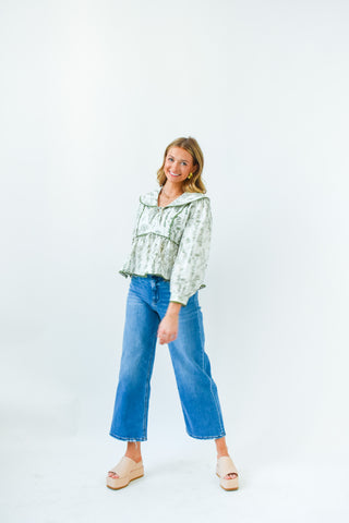 Babydoll Blooms Floral Print Top