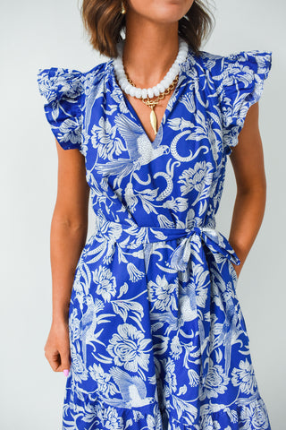 Forever Floral Tie Waist Midi Dress