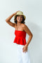 Ellie Strapless Knit Peplum Top