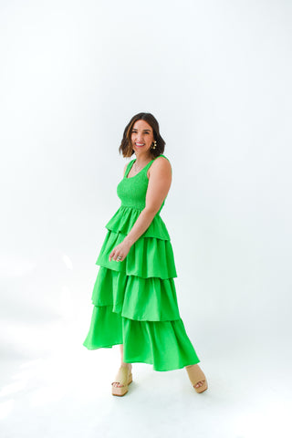 Tier Me Out Smocked Midi Dress