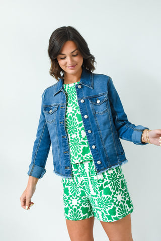 Denim Delight Frayed Hem Jacket