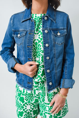 Denim Delight Frayed Hem Jacket