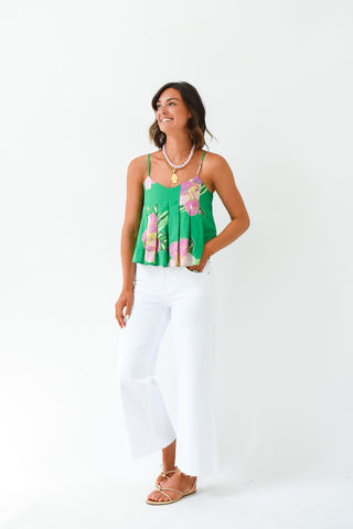 Floral Flirt Pleated Top