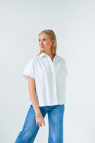 Karlie Poplin Collared Top