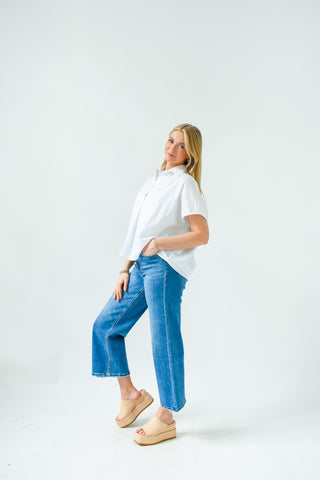 Karlie Poplin Collared Top