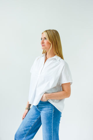 Karlie Poplin Collared Top