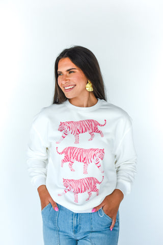 Pink Tigers Graphic Sweatshirt