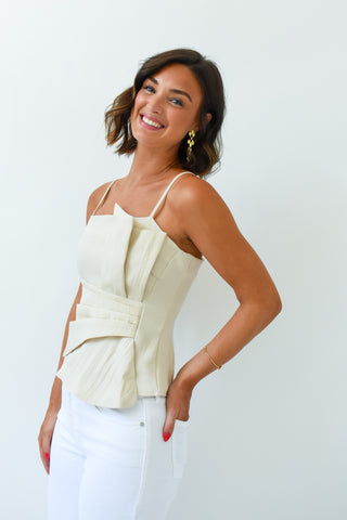 Class Act Pleated Bow Top